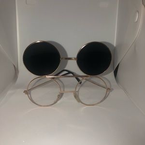 retro flip glasses